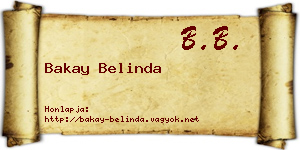 Bakay Belinda névjegykártya